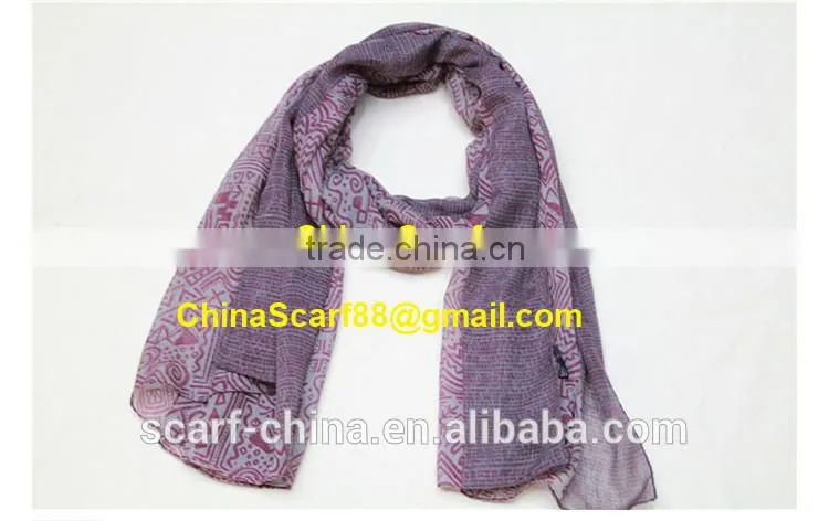 Wholesale women voile printed scarf