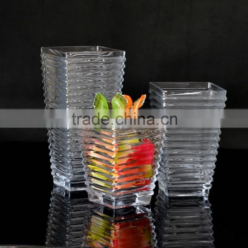 Unique Decorative Flower Tall Clear Large Flower Oval Glass Stemmed Vase
