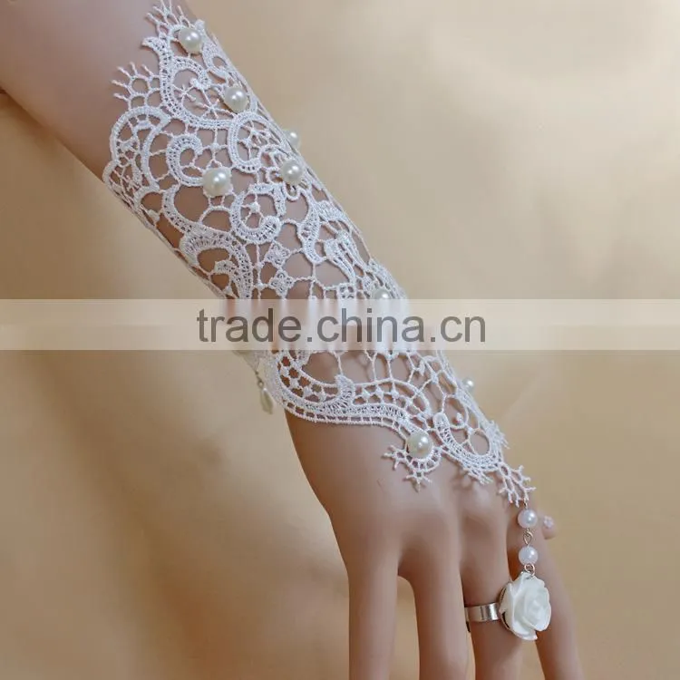white pearl slave bride braclet, pearl lace bracelet