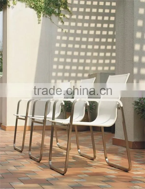 Outdoor Patio Furniture White Stainless Steel Waiting Chair