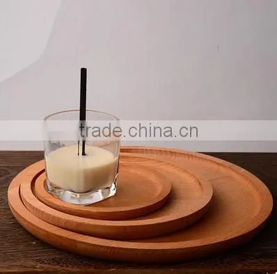 round wooden Eco-friendly fruit tray, kids dinner plate ,Western Food storage tray