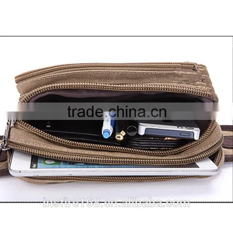 2016 outdoor waist bag fashionable classical canvas waist leg bag