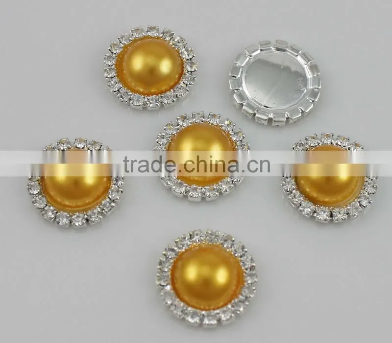 Top Seller Round Flatback Rhinestone Embelish Buttons for Garment 2308AP01