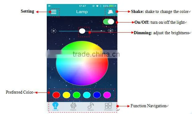 2016 New Desigh APP Bluetooth LED Ceiling Light 45W