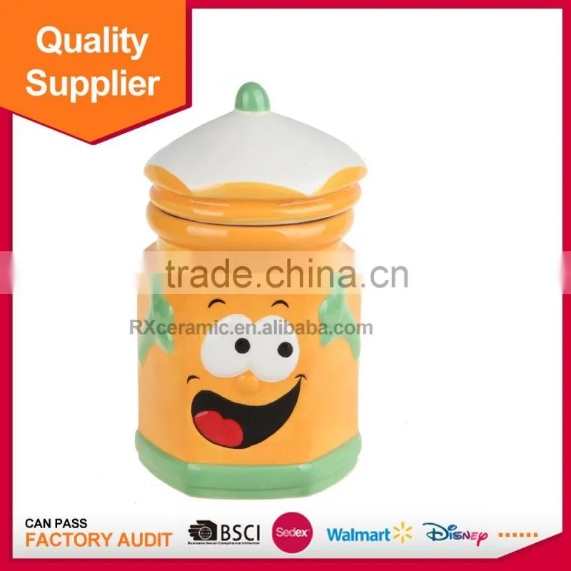 ceramic material stocked feature pencil honey candy jar