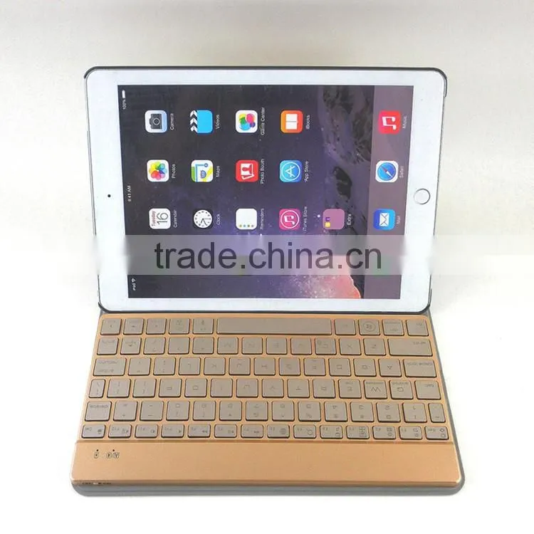 wholesale Intelligent induction switch ultra-thin aluminum bluetooth keyboard for ipad air leather cases