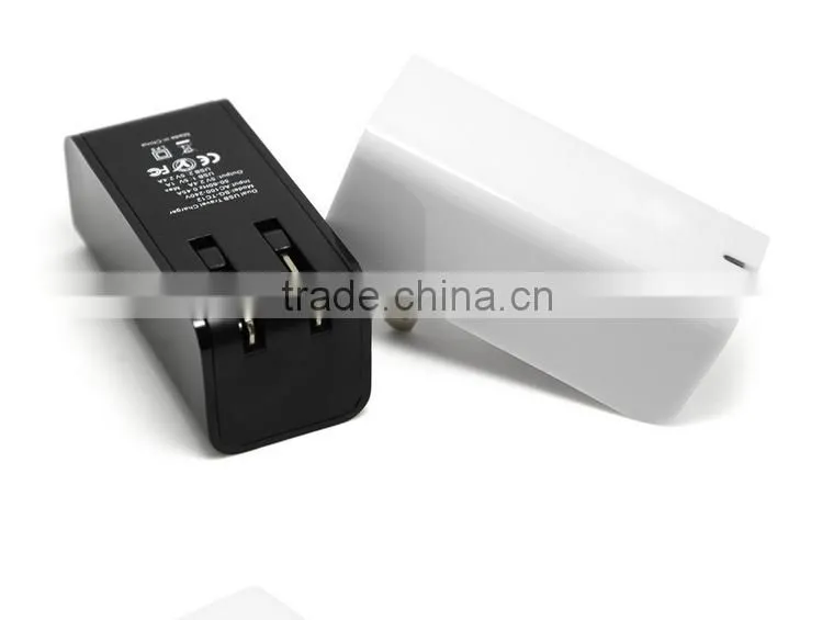 Portable Dual usb home travel charger us plug for iphone, ipad, samsung and tablet