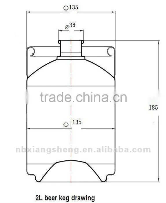 2015 new style brush 2 L keg with logo