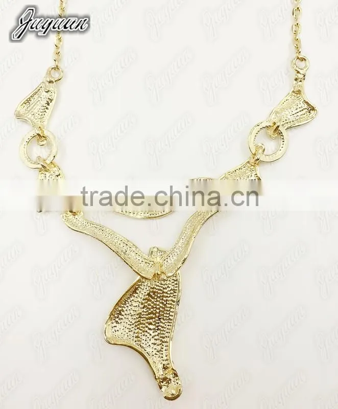 Juyuan Fashion 18K Gold Plated Pendant&Earring semi-gloss set