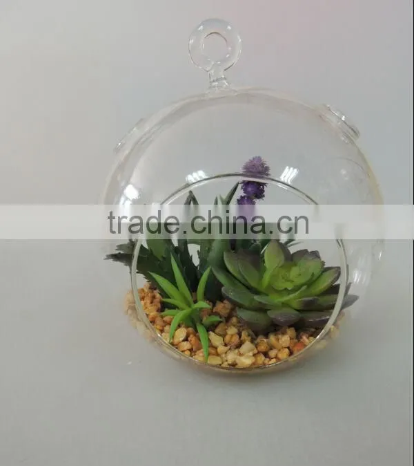 Glass pot artificial flower