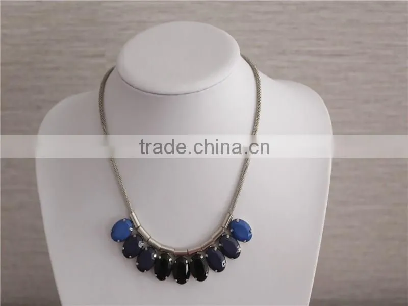 White gold plated necklace, high quality crystal pendant necklace