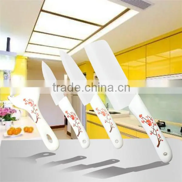 Colorful kitchen knife ceramic knife set with peeler UD1014
