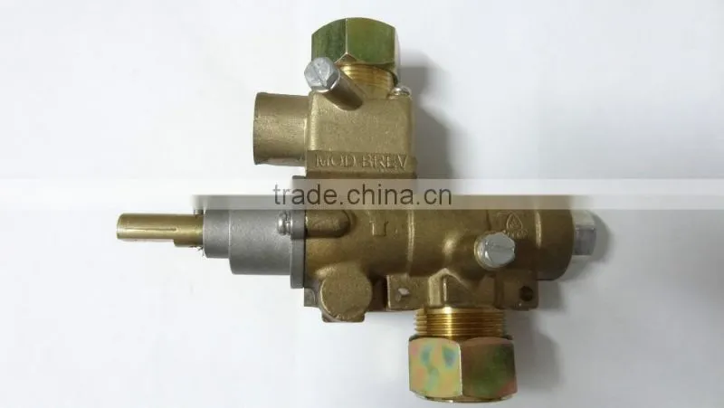 Brass safety emergency shut-off gas automatic valve with pilot port for kitchen equipment