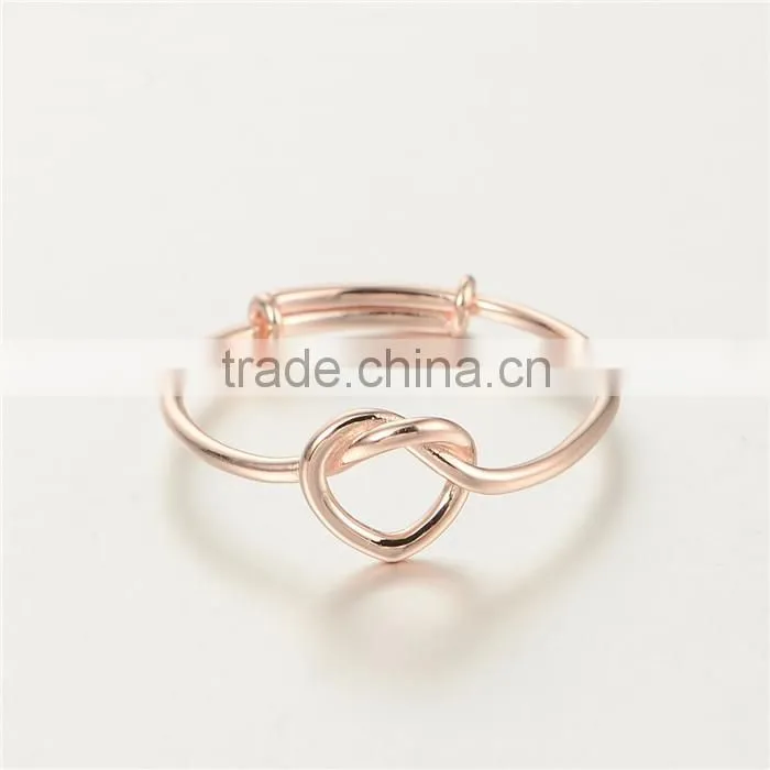 Simple Design 925 Silver Wedding Rose Gold Rings Without Stones