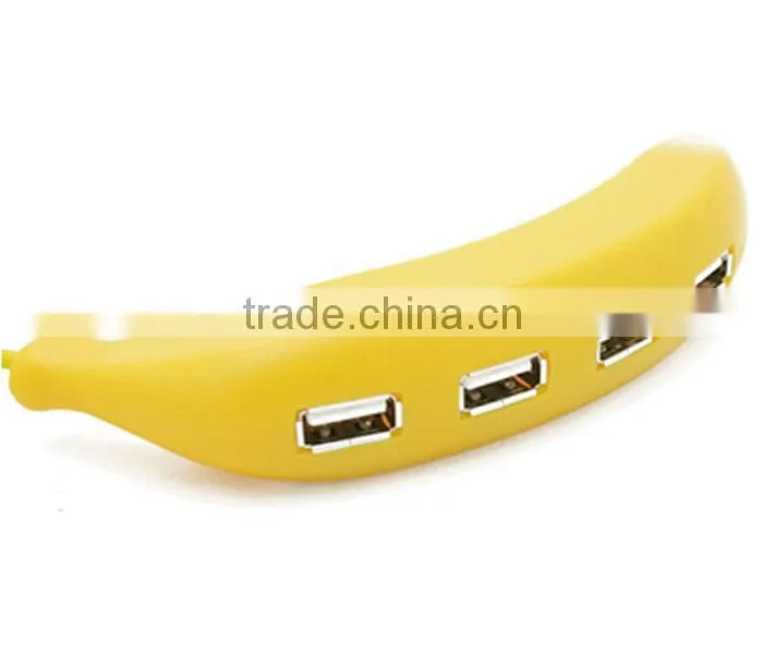 Banana Shaped Cute USB 2.0 Hub with 4 Ports