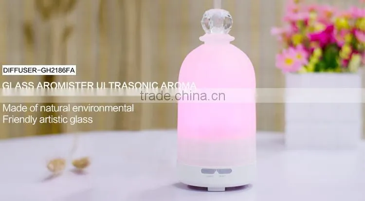 colorful LED light aromatherapy glass diffuser /essential oil portable air humidifier