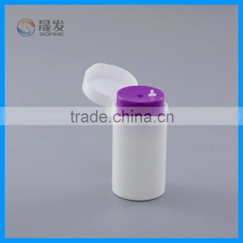 Plastic cosmetic airless bottle with flip cap