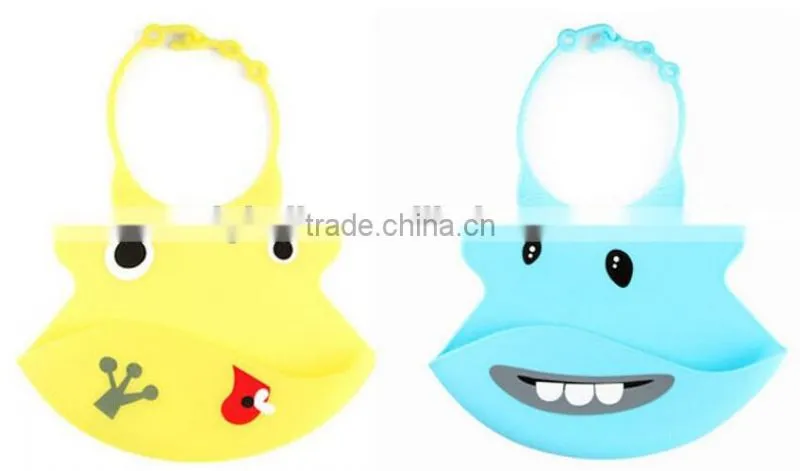 Colorful and cute Soft Silicone Baby Bib, Easy to Rinse and Re-use Baby Bibs