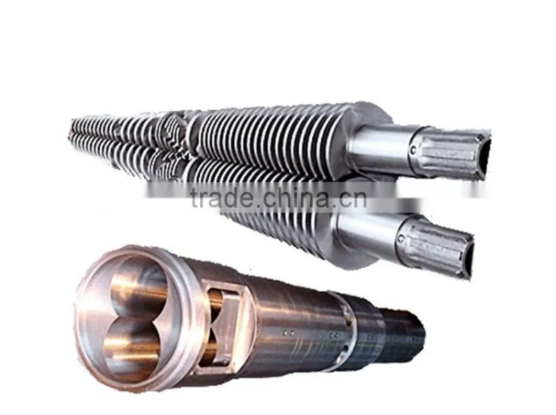 Tungsten carbide conical twin screw and barrel for plastic extruder machine