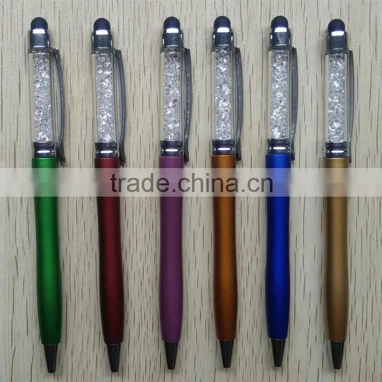 Trending hot products 2016 soft black stylus on the top slim crystal stylus pen