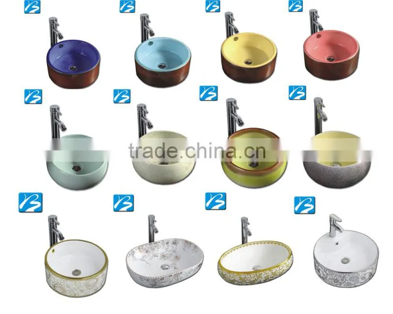 Economical fashion color round color ceramic basin