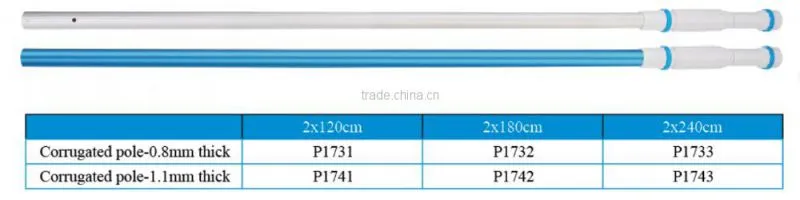 2-Piece Professional Deluxe Outside 4-Feet to 8-feet Adjustable Connect & Clean Telescopic Aluminum Pole P1731/P1741