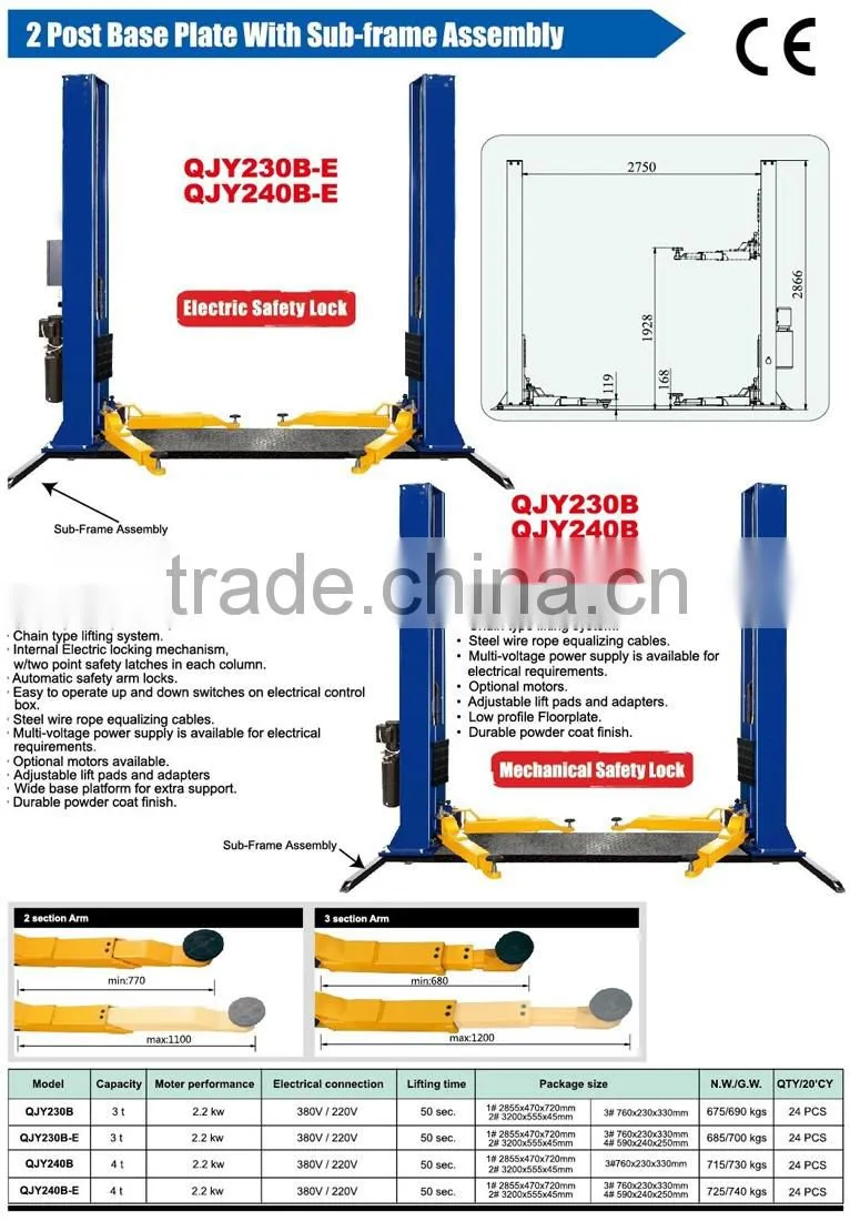 3T cheapest two post auto car lift