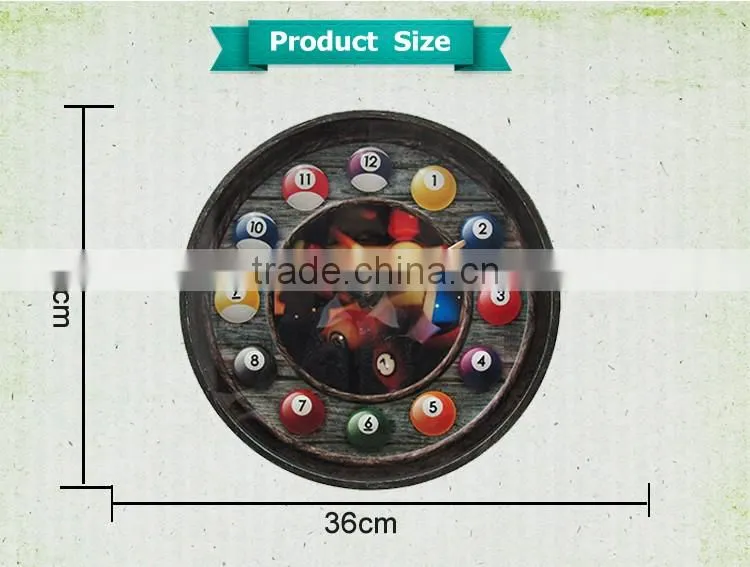 M1416 billiards room 3D wall clock