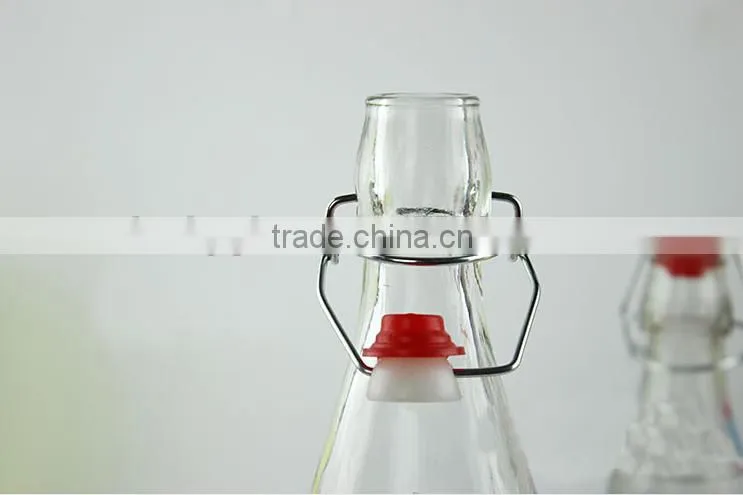 1000ml square glass drinking bottle set with decal