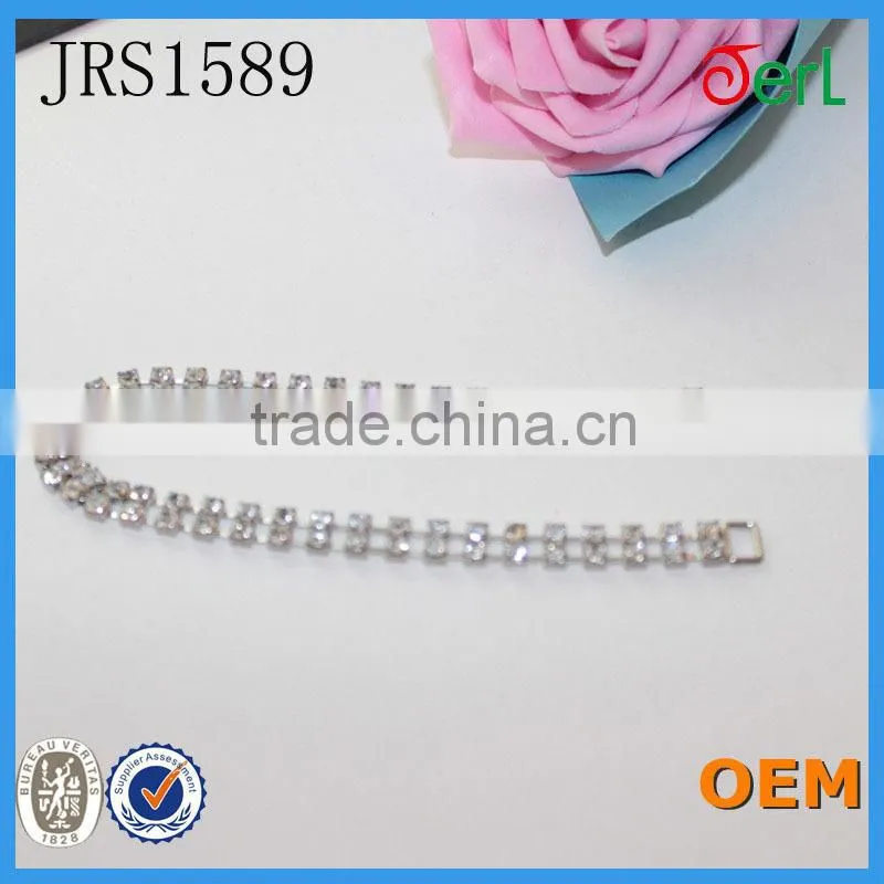 China Supplier Flatback Rhinestones Chain Trimming shoe chain accessories
