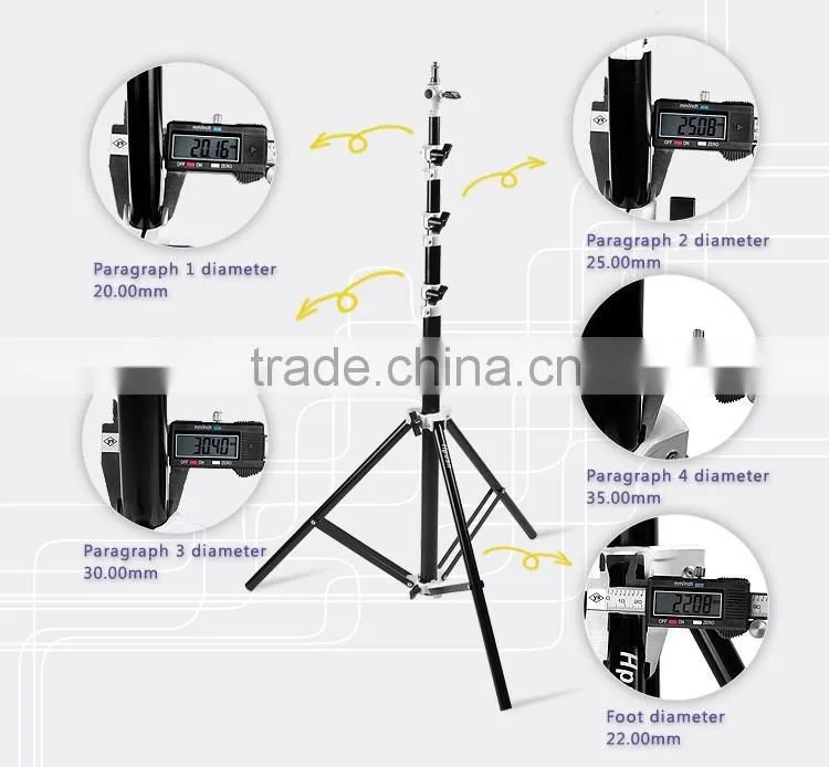 Factory supply multi-function 2.8m flexible air cushion light stand with enlarging diameter
