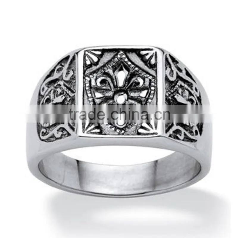 Jingli Jewelry stainless steel cast cuban curb link mens rings (HF-010)