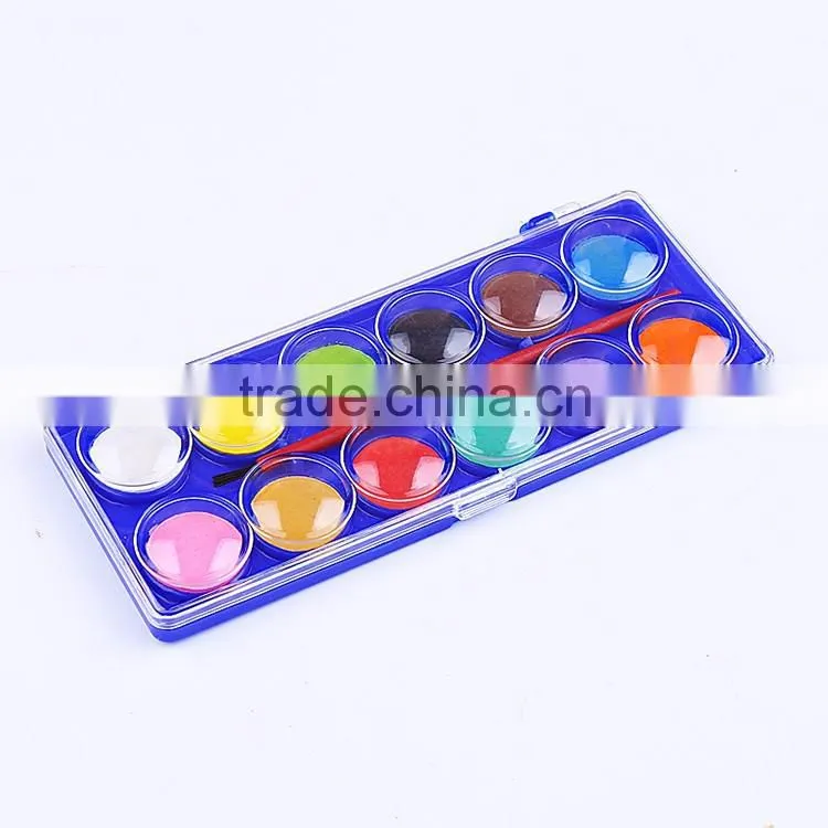 Carton 12 pcs watercolor paint box for watercolors cakes painting,custom design gouache and post color paint