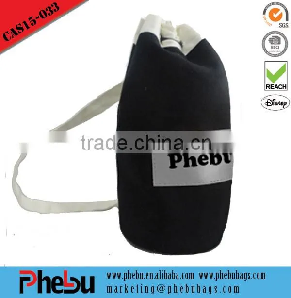 Custom checp black printed canvas tote shopping bag(CAS15-040)