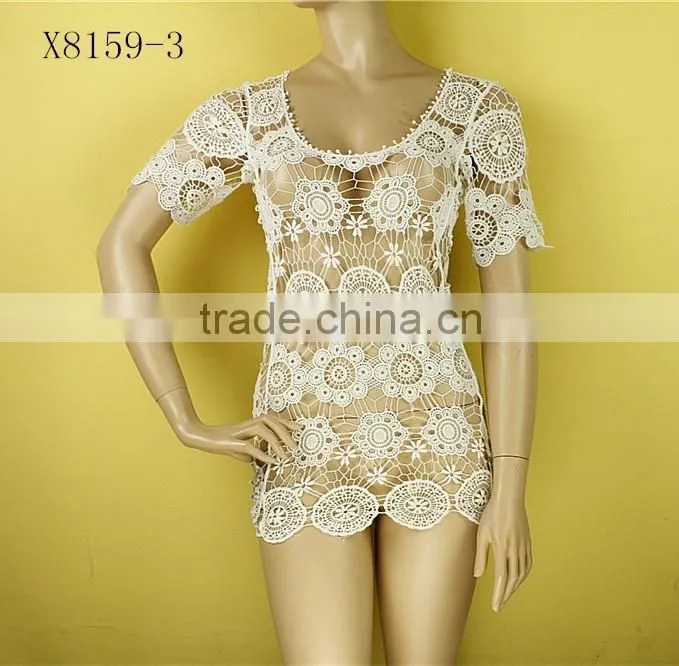 2016 Fashion Sexy Crochet Summer White Dresses For Women