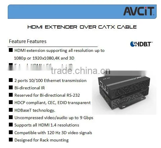 IR Remote Control UPS HDMI Signal 4K Extender Over UTP/Twisted Pair CAT6/CAT6e 4K HDBaseT