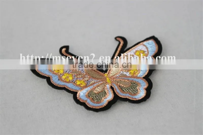 hot design colorful small butterfly valve appliques knitting patch accessories embroidery