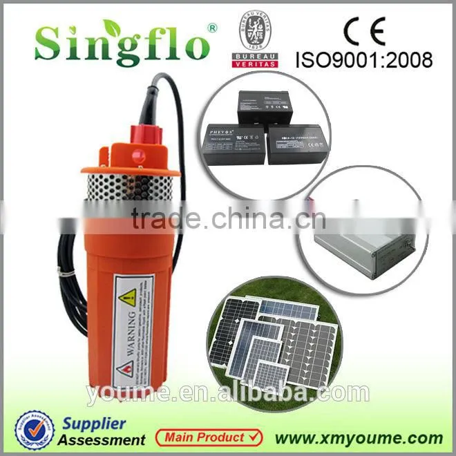 Singflo dc 70 meters lift deep well price solar submersible pump for agriculture