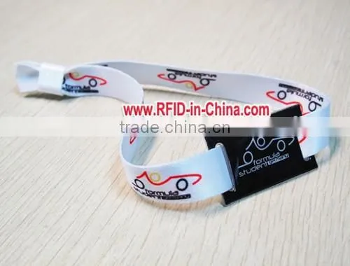 Factory Price RFID Fabric Wristbands for Events, HF NFC RFID Fabric Woven Wristbands in China