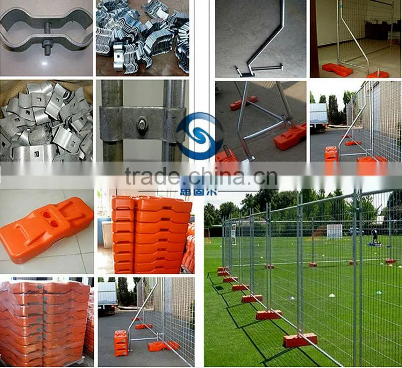 professional custom easily assembly construction hoarding temp fence/ removable plastic base temp fence panel