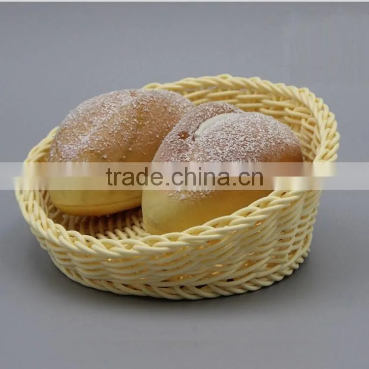 Cusotm size oblique mouth design 100% hand woven fruit vegetable plastic wicker basket