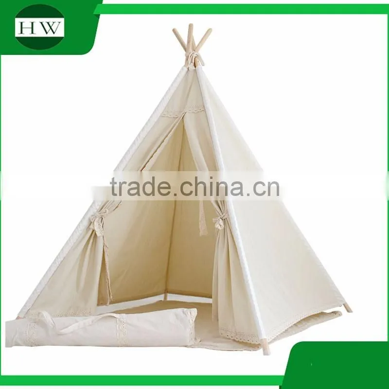Wholesale Cotton Canvas Wooden Pole Tipi Pour Chien kids children play teepee