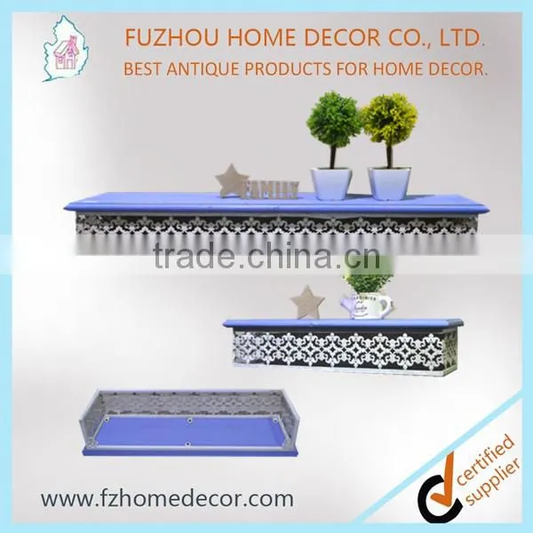 Wrought iron decorative metal wall shelf under laser cut