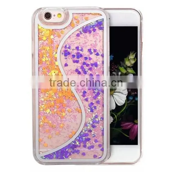 Bicolor Quicksand Glitter PC Material Phone Case For iPhone 6 6 Plus