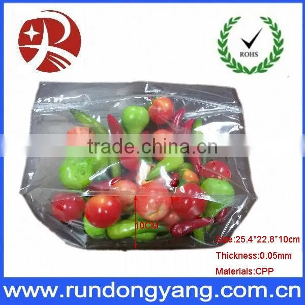transparent plastic CPP stand up pouch bag / slider zip lock fruit bag for grape