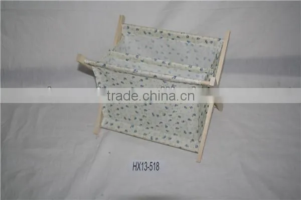 Natural X Style Wood Frame Foldable Magazine Rack