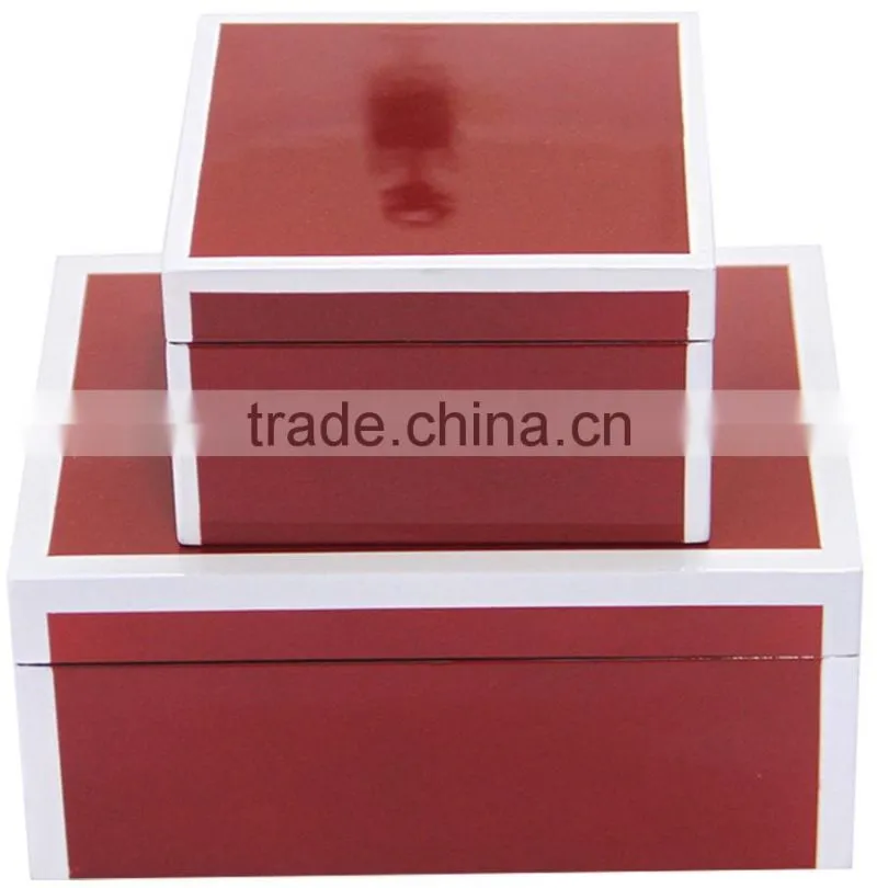 Red lacquer box, white line/lacquer box wholesale