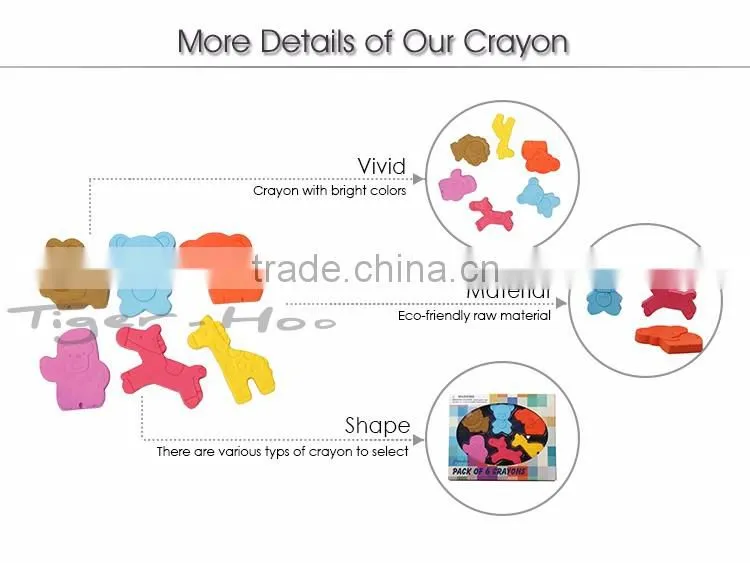 Cartoon Pattern 6 PK Zoo Soap Crayon