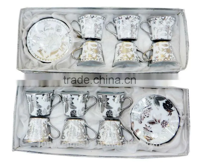 High Quality 6pcs Porcelain Cup Sets Bone China