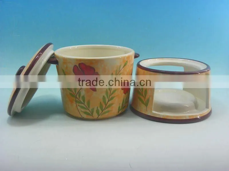 HANDPAINTING CERAMIC CHEESE FONDUE